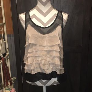 P J Kincaid ruffle racerback dressy tank - size L